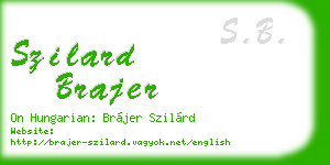 szilard brajer business card